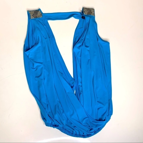 Guess Marciano Beaded V neck front & rear tank top blue - Picture 7 of 7